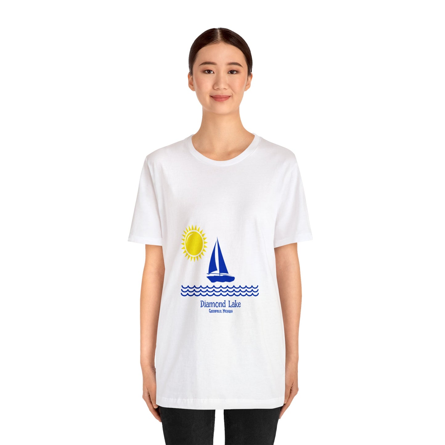 Diamond Lake Sail Boat Unisex Jersey Short Sleeve Tee