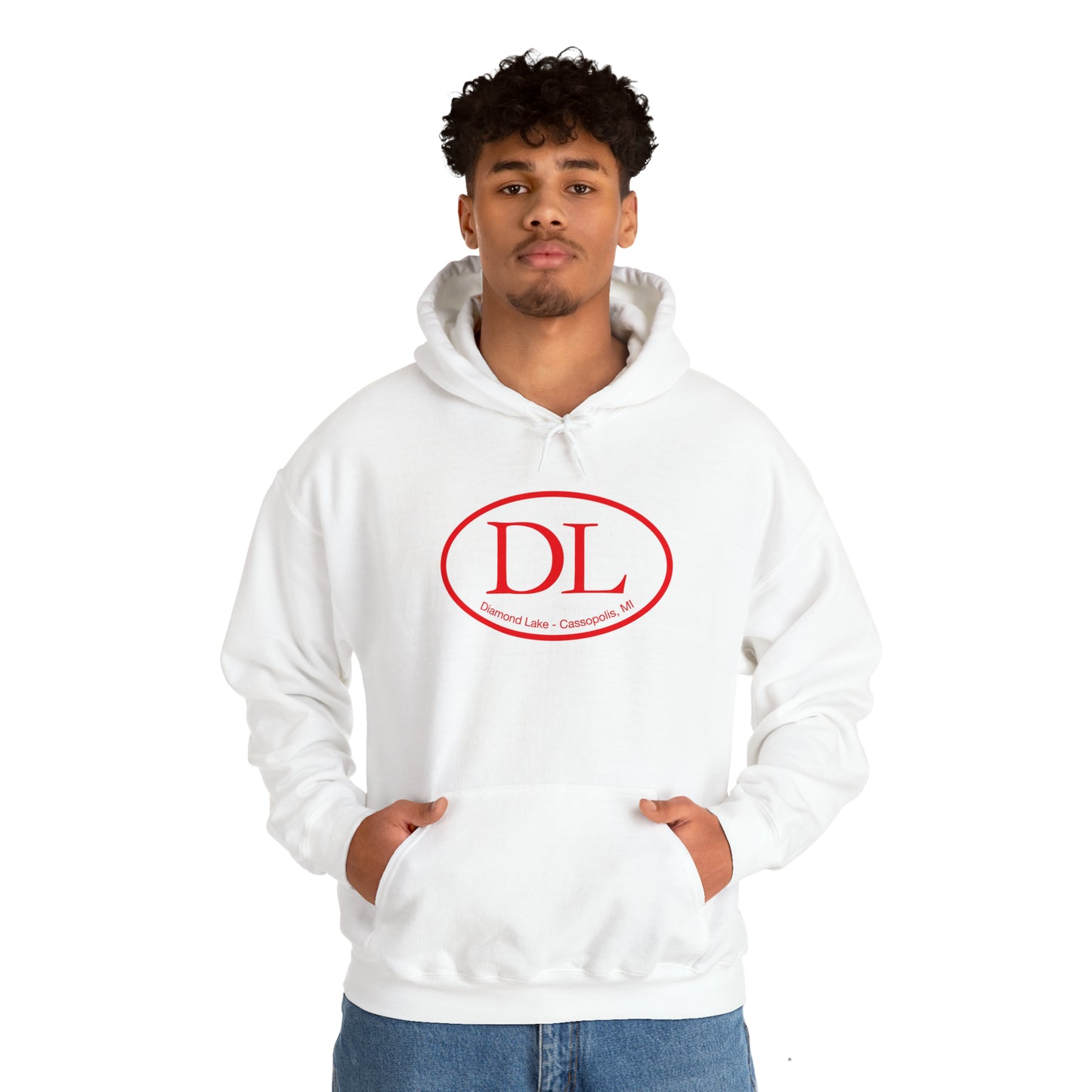 Diampnd Lake Oval Logo  Red Unisex Heavy Blend™ Hooded Sweatshirt