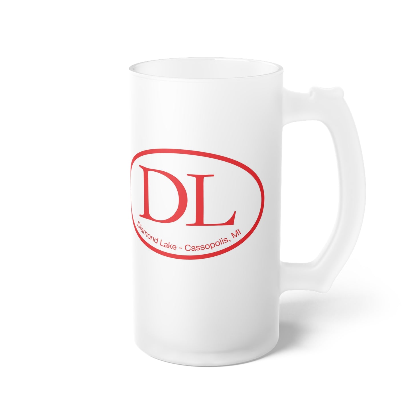 Diamond Lake Frosted Glass Beer Mug