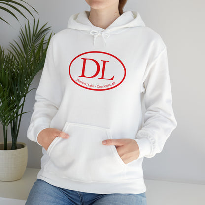 Diampnd Lake Oval Logo  Red Unisex Heavy Blend™ Hooded Sweatshirt