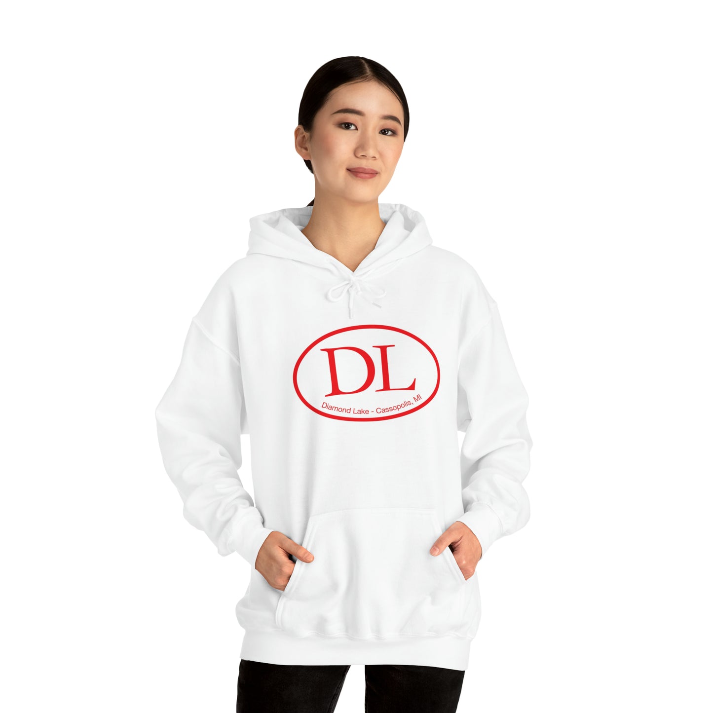 Diampnd Lake Oval Logo  Red Unisex Heavy Blend™ Hooded Sweatshirt