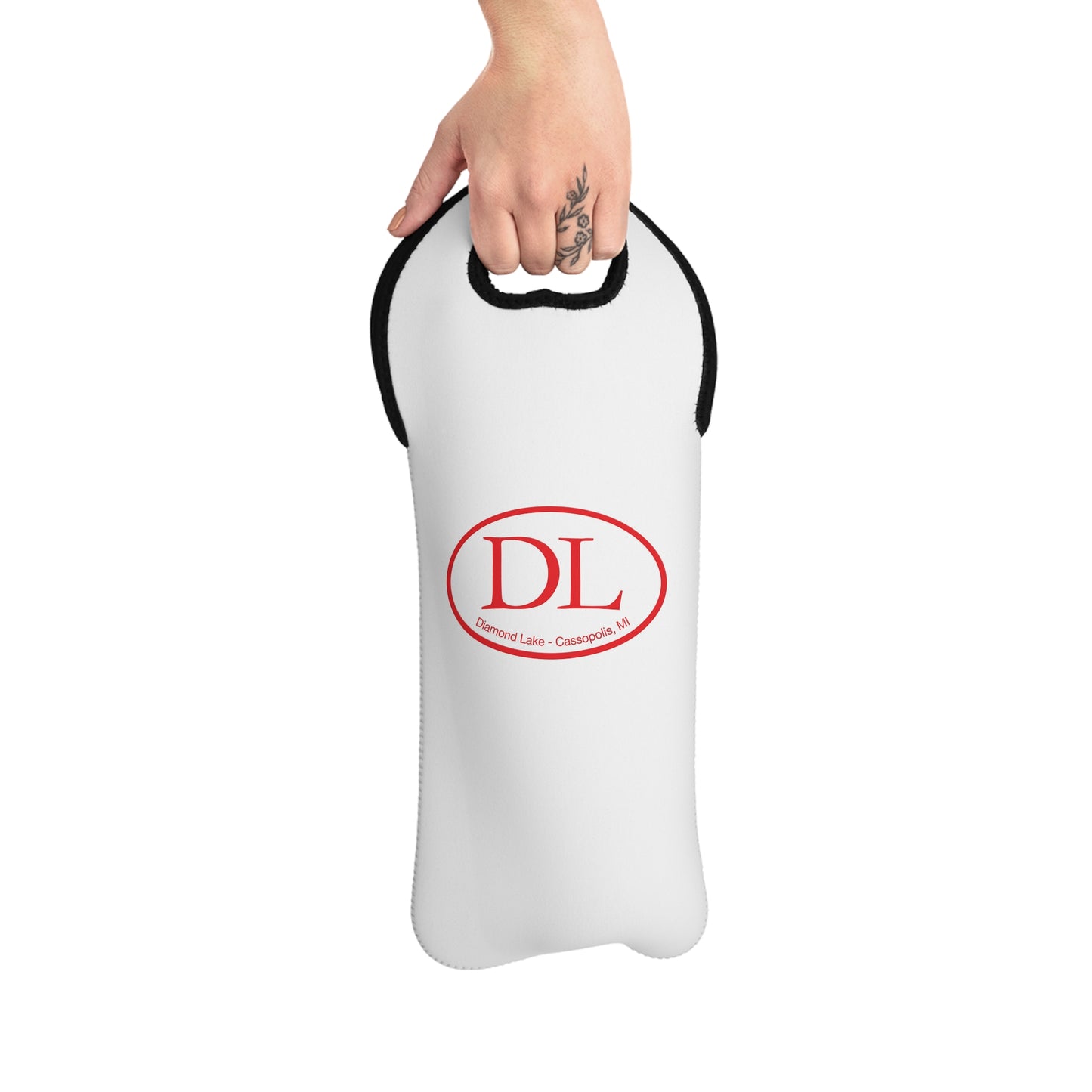 Diamond Lake Oval Logo Red Wine Tote Bag