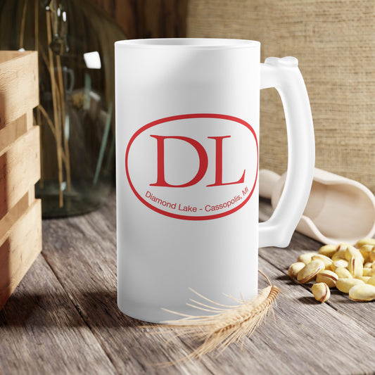 Diamond Lake Frosted Glass Beer Mug