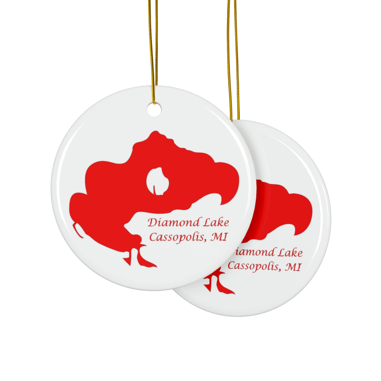 Diamond Lake Ceramic Holiday  Ornaments (1pc, 3pcs, 5pcs, 10pcs)