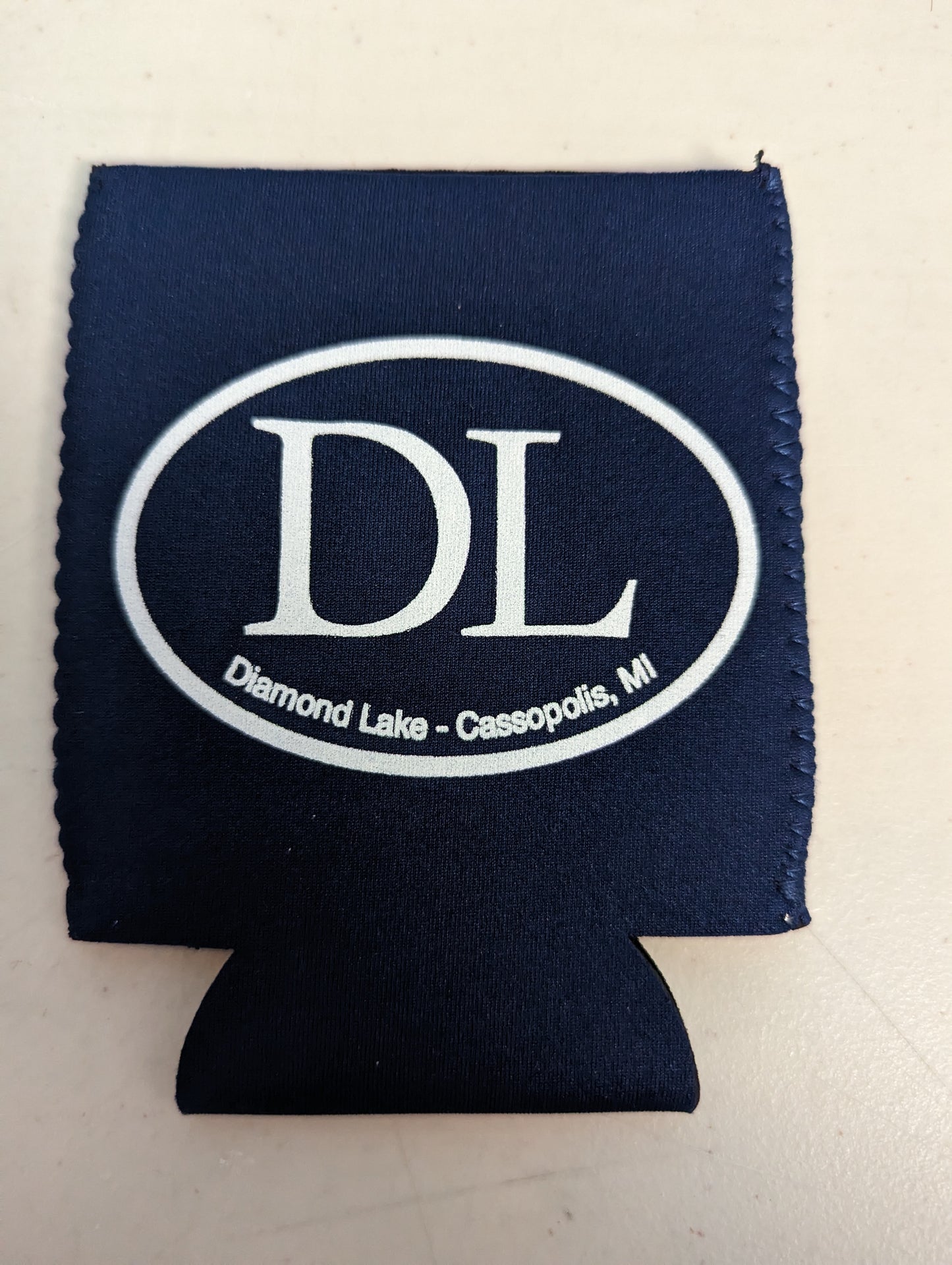 Diamond Lake DL Oval Logo Koozie