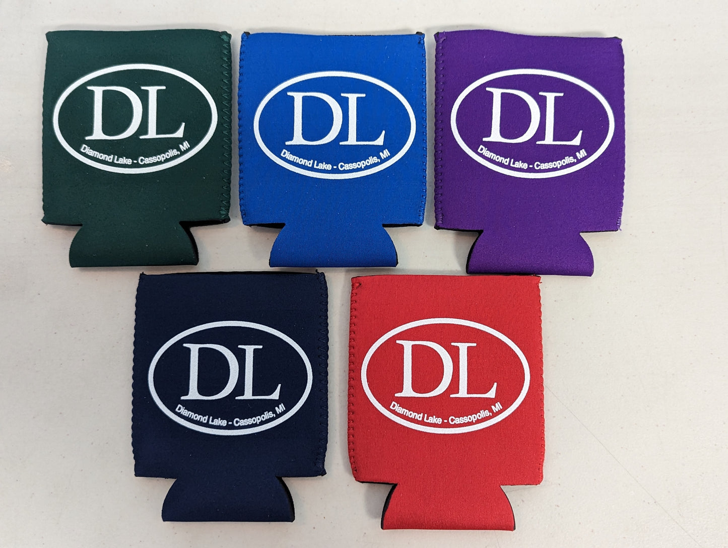 Diamond Lake DL Oval Logo Koozie